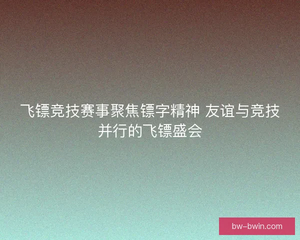 飞镖竞技赛事聚焦镖字精神 友谊与竞技并行的飞镖盛会